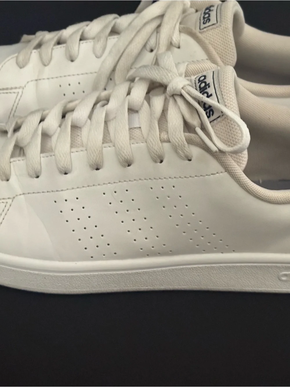 adidas White Low-Top Men's Leather Sneakers